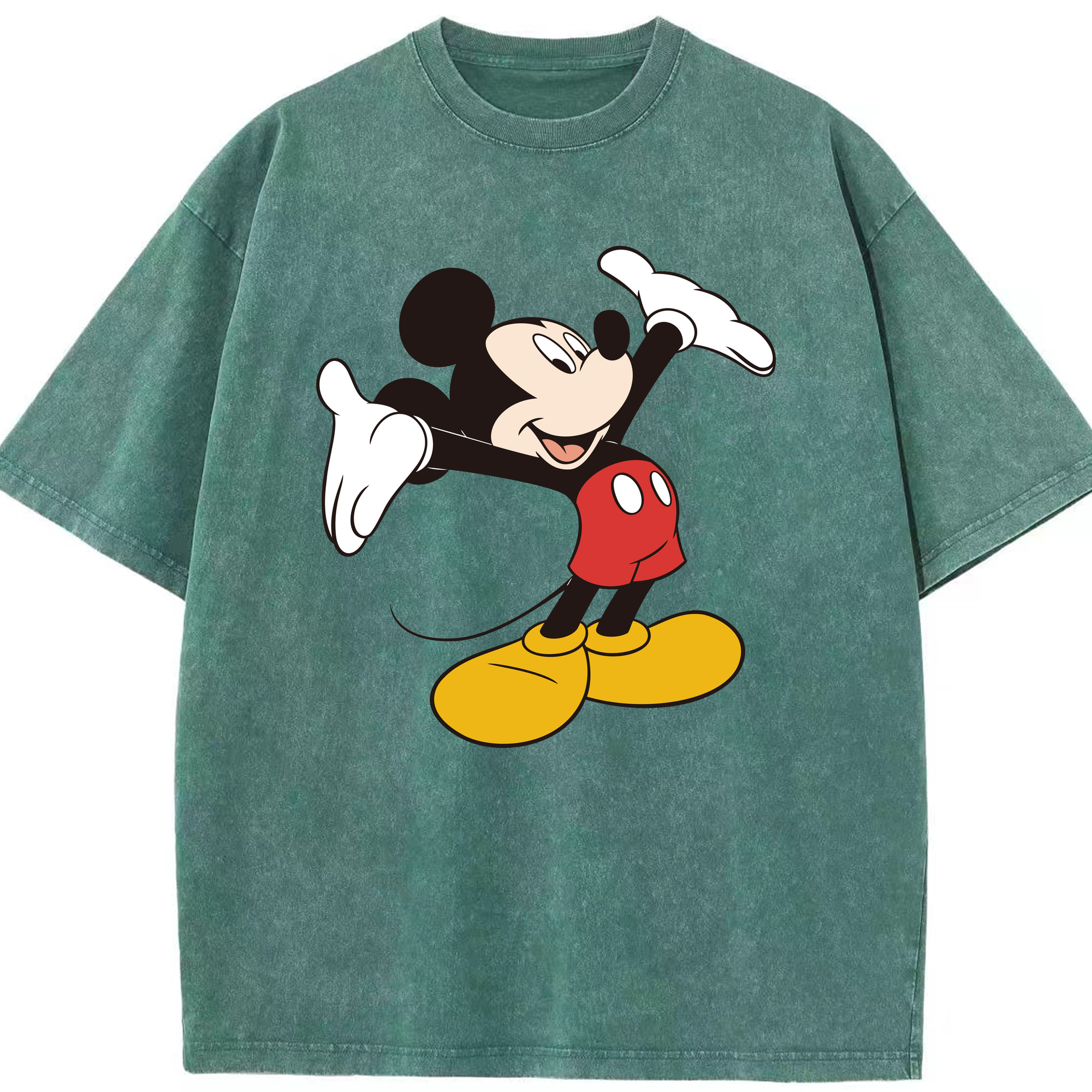 （画像用） ミッキーマウス Mickey Mouse 綿100% ヴィンテージ風 半袖Tシャツ（フロントプリント）